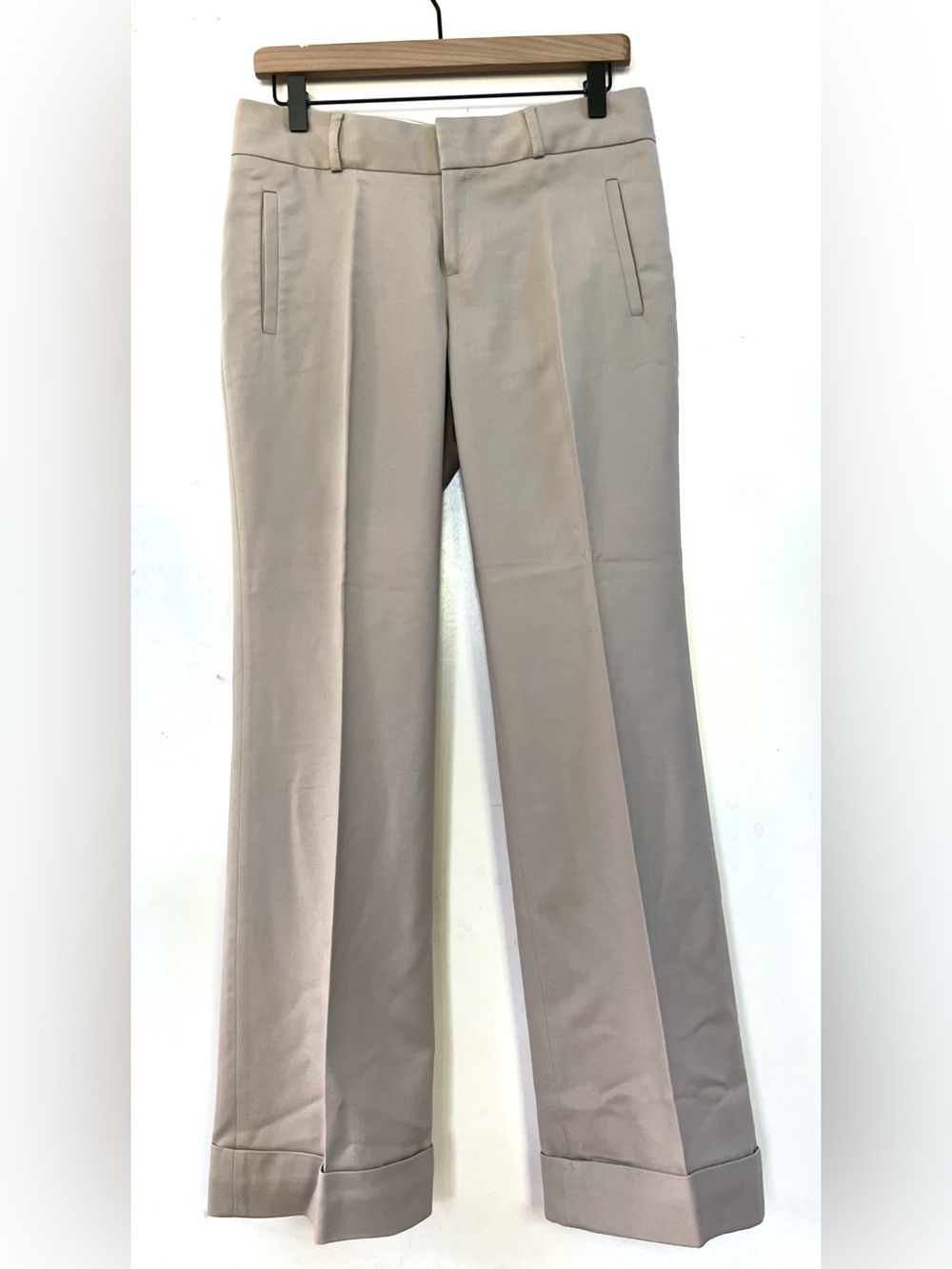 Banana Republic Martin Fit Trouser Pants Size 6 Beige Straight Leg Stretch Work